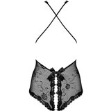 Obsessive Fiorenta - otvoreni čipkani bodi s perlama (crni) - L/XL | shoptok.hr