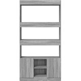  Visoka komoda siva boja hrasta 92x33x180 cm konstruirano drvo | shoptok.hr