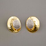  Naušnice puceta s prozirnim kamenom, pozlata 14 k i srebrna boja | shoptok.hr