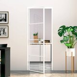 Sobna vrata bijela 76x201,5 cm kaljeno staklo i aluminij tanka | shoptok.hr