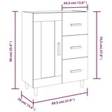  Komoda visok sijaj bela 69,5x34x90 cm inženirski les, (20654390) | Shoptok.si