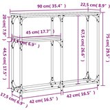 vidaXL Konzolni stol boja hrasta 90 x 22 5 x 75 cm konstruirano drvo | shoptok.hr