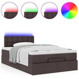 vidaXL Otomanska postelja z vzmetnico rjav 120x200 cm blago, (21611893) | Shoptok.si