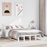 vidaXL Posteljni okvir brez vzmetnice bel 140x200 cm trdna borovina Cene