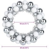  Vijenci s božićnim kuglicama 2 pcs Bijela i Srebrna | shoptok.hr