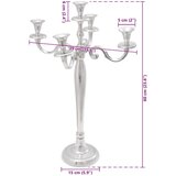  Svečnik Srebrna 39x39x60 cm Aluminij, (22054877) | Shoptok.si