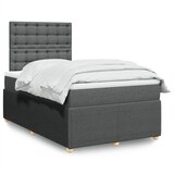 vidaXL Box spring postelja z vzmetnico temno siva 120x200 cm blago | Shoptok.si