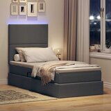  LED krevet za pohranu s madracem Tamnosiva 90 x 200 cm Tkanina | shoptok.hr