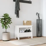  Klupa za hodnik bijela 60x28x45 cm od masivne borovine