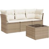  4-dijelni set vrtnih sofa s jastucima bež od poliratana | shoptok.hr