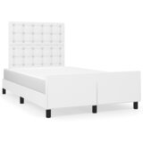  The Living Store Posteljni okvir z vzglavjem bel 120x190 cm umetno usnje - Posteljni Okvir Z Vzglavjem, (21499864) | Shoptok.si
