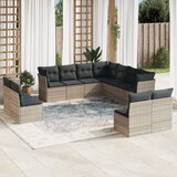  11-dijelni set vrtnih sofa poliratan s jastucima svijetlosivi | shoptok.hr