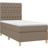  Box spring postelja z vzmetnico LED taupe 90x200 cm blago, (20790376) | Shoptok.si