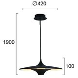  LED luster na sajli RENE LED/19W/230V CRI 90 crna | Eponuda.com
