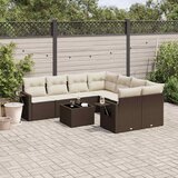  9-dijelni set vrtnih sofa s jastucima poliratan smeđi | shoptok.hr