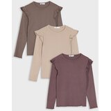 Sinsay Rebraste majice dugih rukava s volanima 3 pack | shoptok.hr