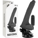 BaseCock ČRN REALISTIČNI VIBRATOR NA DALJINSKO UPRAVLJANJE S TESTISI 20 CM ČRN TALLA 1, (21264040) Cene