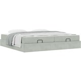  Konstrukcija postelje Svetlo siva 200 x 200 cm Žamet | Shoptok.si