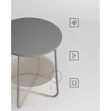 Okrugli Stol za Kavu i Noćni Ormarić - Cementno Siva | shoptok.hr