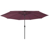  Vrtni suncobran s LED svjetlima i metalnom šipkom 400 cm bordo | shoptok.hr