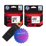 HP Komplet tinta nr.650 (BK + CMY), original + USB stick po SUPER cijeni | shoptok.hr
