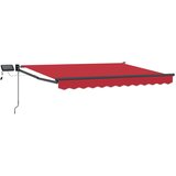 Ručna zlačivna tenda s LED diodama Crvena i Antracit 3 x 2,5 m | shoptok.hr
