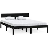  Okvir za krevet od masivne borovine crni 140 x 190 cm | shoptok.hr