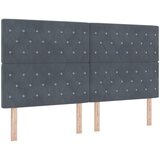 vidaXL Naslon za glavu s dugmadi Tamnosivi 180 cm Saten | shoptok.hr