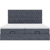 vidaXL Okvir kreveta s madracima tamnosivi 160x200cm baršunasti | shoptok.hr