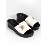 SHELOVET White women's slippers on a comfortable wedge Cijene