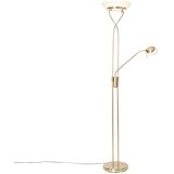 QAZQA Talna svetilka medenina z LED in zatemnitvijo z bralno svetilko - Empoli | Shoptok.si