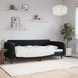  Dnevni krevet crni 90 x 200 cm baršunasti Cijene