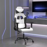 vidaXL Masažni gaming stol belo in črno umetno usnje | Shoptok.si