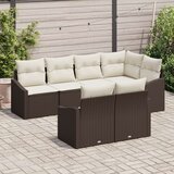 Vrtni kauč set Set od 7 Smeđi okvir bež jastuci | shoptok.hr
