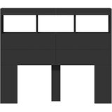 vidaXL Ormarić za uzglavlje s LED svjetlima crni 120 x 17 x 102 cm | shoptok.hr