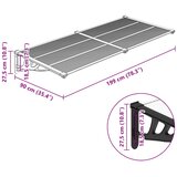 Nadstrešnica za vrata crna i prozirna 199 x 90 cm polikarbonat | shoptok.hr