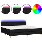  box spring s madracem LED crni 200x200 cm od tkanine | shoptok.hr