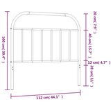  Metalno zamjensko uzglavlje crno 107 cm | shoptok.hr
