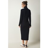  Women's Black Turtleneck Slit Knitwear Dress | ePonuda.com