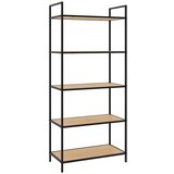 Unique Furniture Črn/naraven regal v hrastovem dekorju 70x156x35 cm Altino – | Shoptok.si