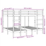  Trostruki okvir kreveta na kat 160x200/80x160 cm od borovine | shoptok.hr