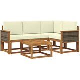  Set vanjskih sofa 5 kom. Prirodna i krem Poliester | Eponuda.com