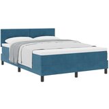 Box postelja s box springom in ležiščem temno modra 140x200 cm iz žameta, (22052143) | Shoptok.si