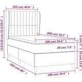  Krevet s oprugama i madracem crni 100 x 200 cm od tkanine | shoptok.hr