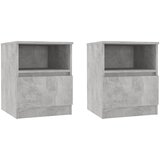 Furnova Nočna omarica 2 kosa betonsko siva 40x40x50 cm iverna plošča, (21926440) | Shoptok.si