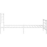  Metalni okvir kreveta uzglavlje i podnožje bijeli 107x203 cm | shoptok.hr
