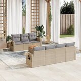  8-dijelni set vrtnih sofa od poliratana s jastucima bež | shoptok.hr