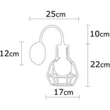 Opviq lights Crna/u brončanoj boji zidna lampa ø 17 cm Kapadokya – | shoptok.hr