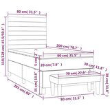  Box spring postelja z vzmetnico temno siva 80x200 cm blago, (20901520) | Shoptok.si