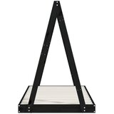  Okvir za dječji krevet crni 80 x 160 cm od masivne borovine | shoptok.hr